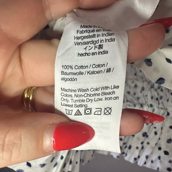 J Crew Cinched-Waist Cotton Poplin Tank Top in Dot Size XL - Picture 7 of 7